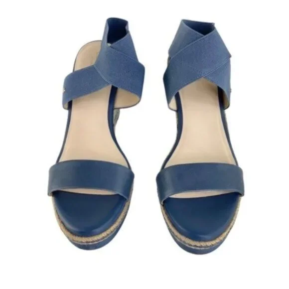 Cole Haan Grand Sense Cloud Feel Espadrille Wedge Heels in Blue - Picture 2 of 6